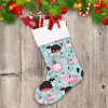 Abstract Funny Cat Black And Pink Christmas Stocking
