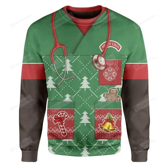 African American Nurse Ugly Christmas Sweater