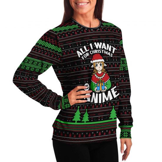 All I Want For Christmas Is Anime Ugly Christmas Sweatshirt Colins Store 4