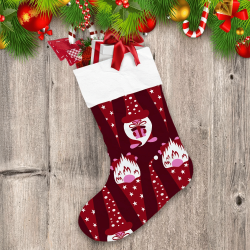 All In Red Happy Gnomes Hold Gift Boxs Xmas Festive Christmas Stocking