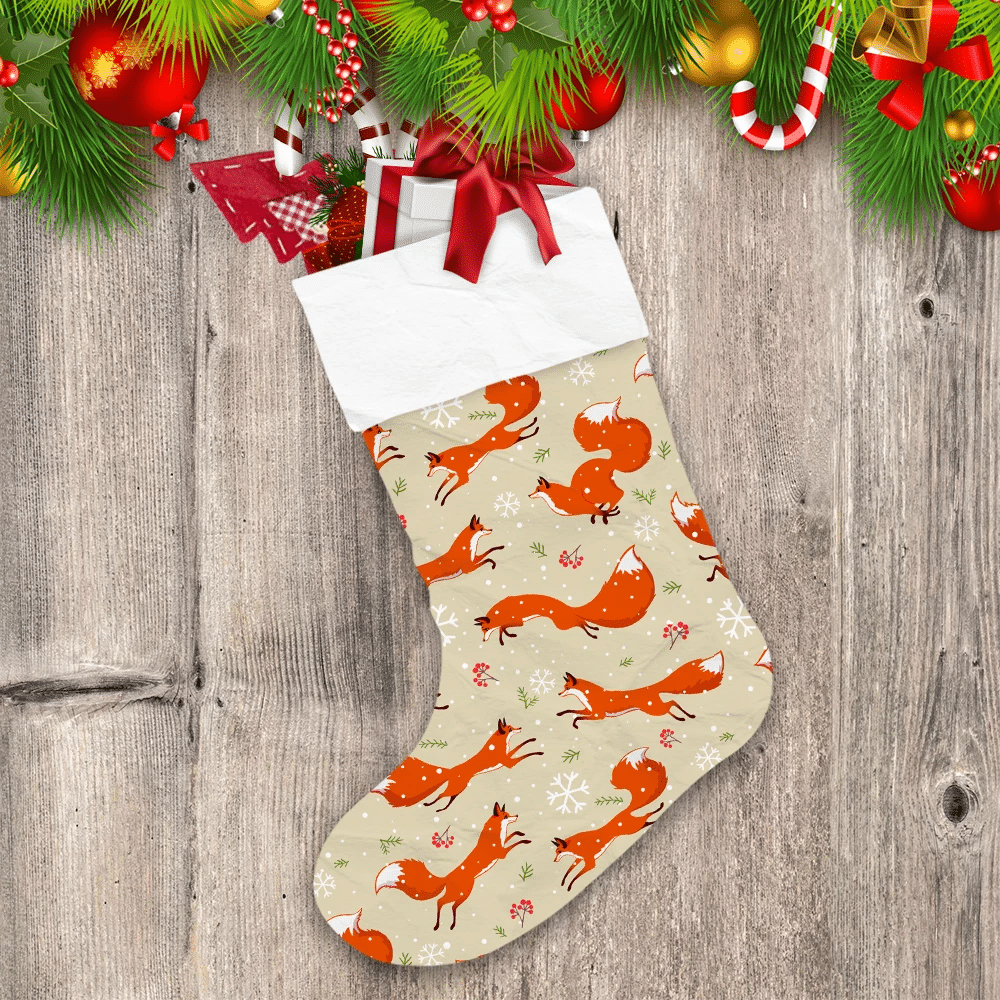 Amazing Winter Holiday Christmas With Foxs Christmas Stocking