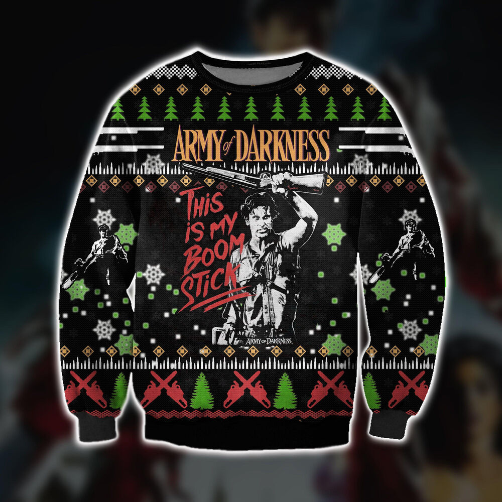 Army Of Darkness 3D Print Ugly Christmas Sweatshirt
