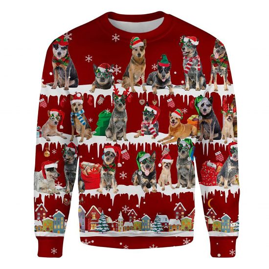 Australian Cattle Dog Snow Christmas Ugly Christmas Sweatshirt Animal Dog Cat Sweater Unisex