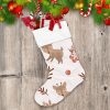 Baby Deer Cartoon With Floral Leaf And Ripe Berries Pattern Christmas Stocking
