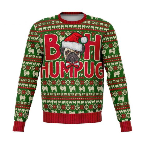 Bah Humpug Funny Christmas - Fleece Lined Fashion Sweatshirt
