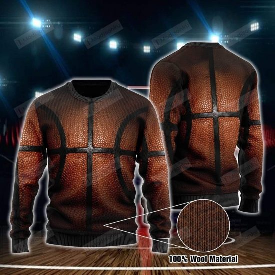 Basketball Orange Ugly Christmas Sweater