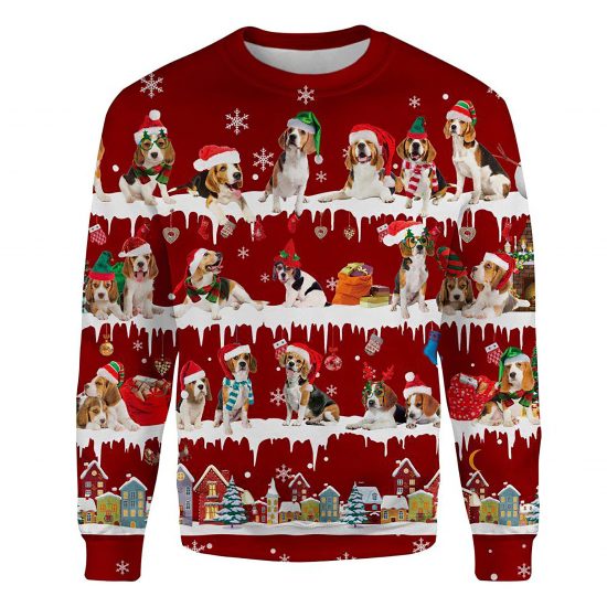 Beagle Snow Christmas Ugly Christmas Sweatshirt Animal Dog Cat Sweater Unisex