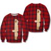 Bear Christmas Red Plaid Unisex All Over Print Cotton Sweatshirt