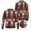 Bear Deer With Brown Plaid Forest Tree Pattern Ugly Sweaters