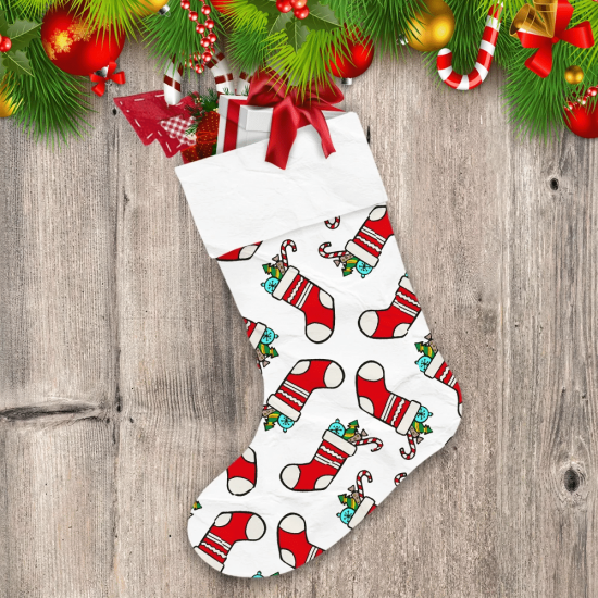 Beautiful Christmas Socks On White Background Christmas Stocking
