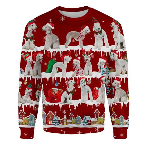 Bedlington Terrier Snow Christmas Ugly Christmas Sweatshirt Animal Dog Cat Sweater Unisex