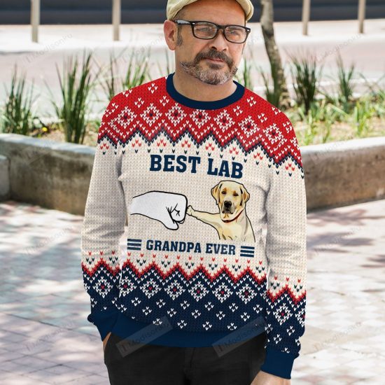 Best Labrador Grandpa Ugly Christmas Sweater