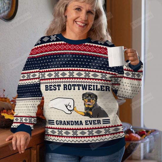 Best Rottweiler Grandma Ugly Christmas Sweater