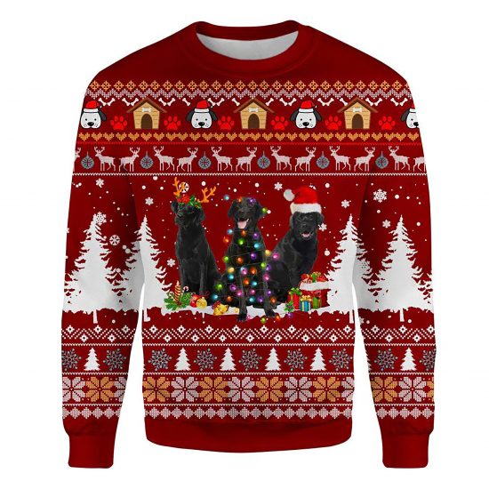 Black Labrador Retriever Ugly Christmas Sweatshirt Animal Dog Cat Sweater Unisex