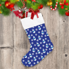 Blue And White Chistmas Pattern With Snowman And Snowflakes Christmas Stocking