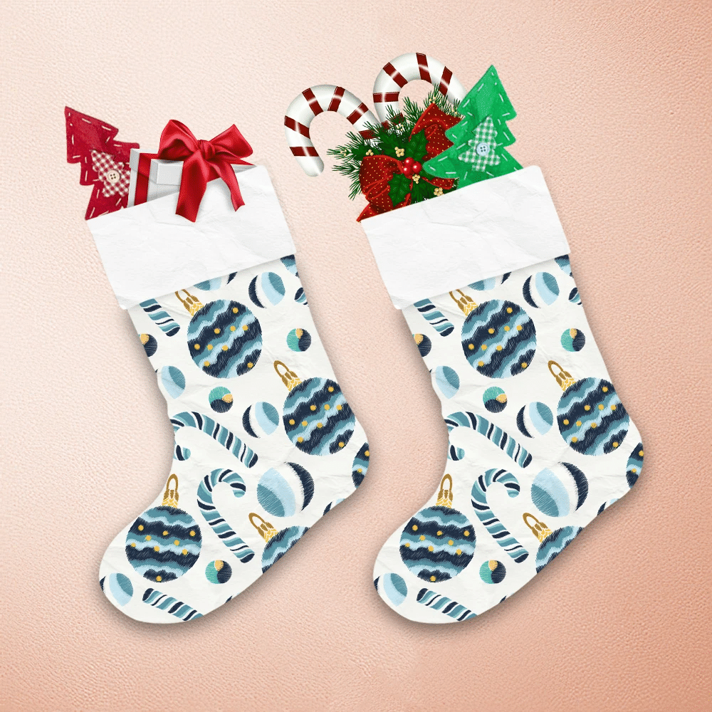 Blue-Christmas-Balls-And-Candy-Cane-Christmas-Stocking-1 Blue Christmas Balls And Candy Cane Christmas Stocking 1