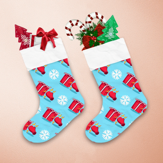 Boxing Day Theme With Boxing Gloves And Snowflakes Mittens Christmas Stocking 1