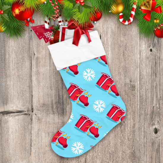 Boxing Day Theme With Boxing Gloves And Snowflakes Mittens Christmas Stocking