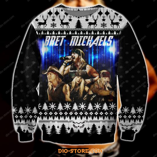 Bret Michaels 3D Print Ugly Christmas Sweatshirt