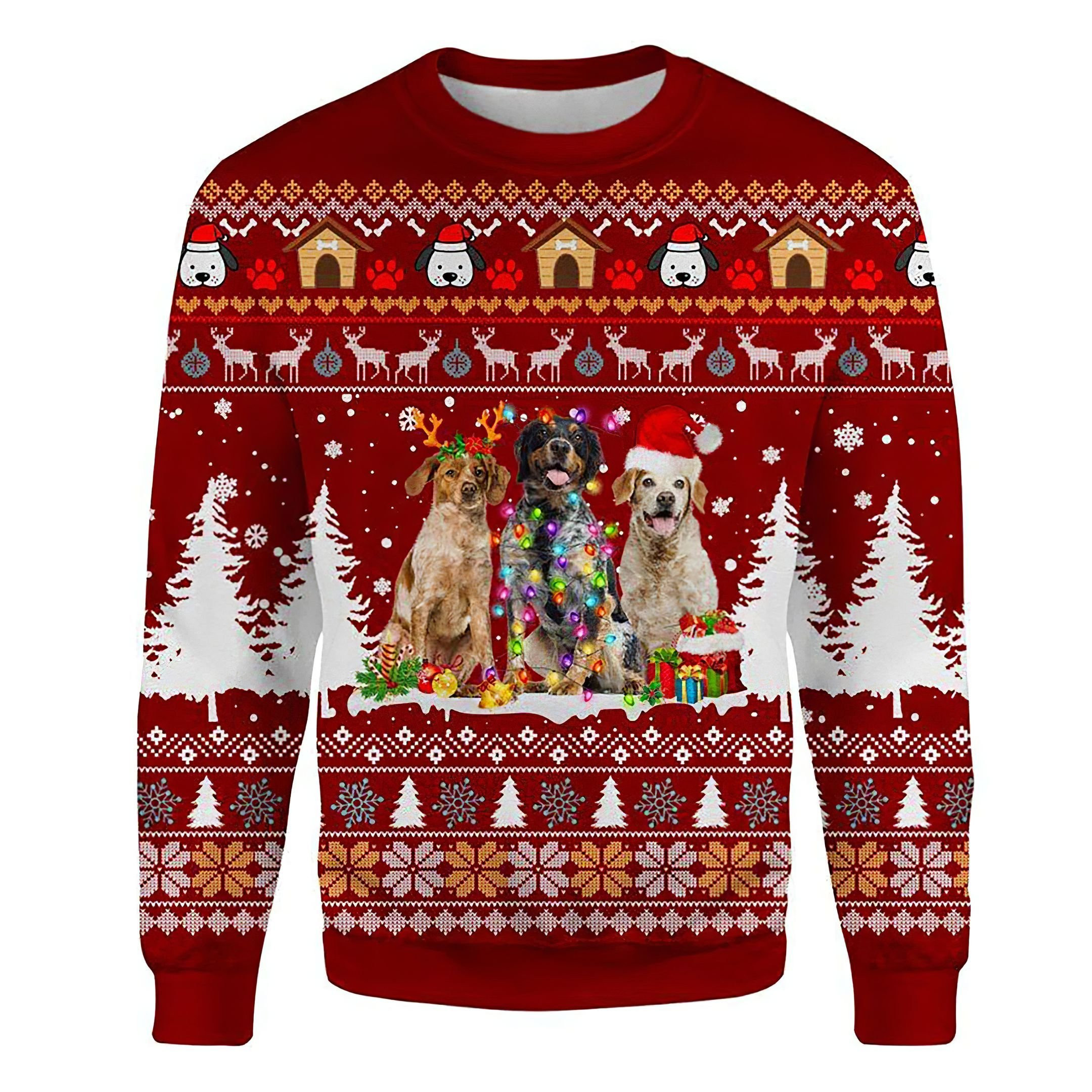 Brittany-Ugly-Christmas-Sweatshirt-Animal-Dog-Cat-Sweater-Unisex Brittany Ugly Christmas Sweatshirt Animal Dog Cat Sweater Unisex