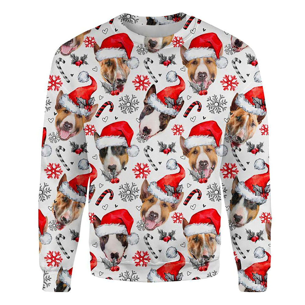 Bull Terrier Xmas Decor Ugly Christmas Sweatshirt Animal Dog Cat Sweater Unisex