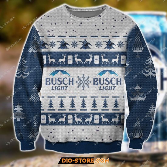 Busch Light Knitting Pattern 3D Print Ugly Christmas Sweatshirt 1292020