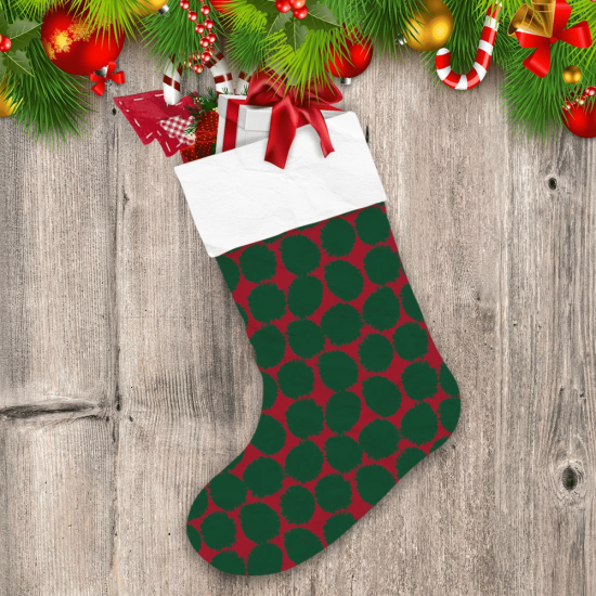 Camouflage Winter Christmas Dot On Red Christmas Stocking