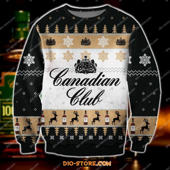 Canadian Club Knitting Pattern 3D Print Ugly Sweatshirt