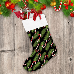 Candy Cane And Leave Christmas Tree Christmas Stocking
