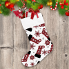Checkered Christmas Socks And Snowflakes On White Background Christmas Stocking