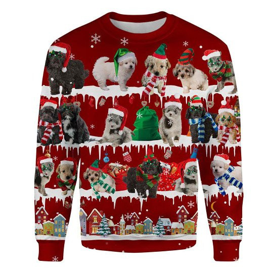 Chi Poo Snow Christmas Ugly Christmas Sweatshirt Animal Dog Cat Sweater Unisex