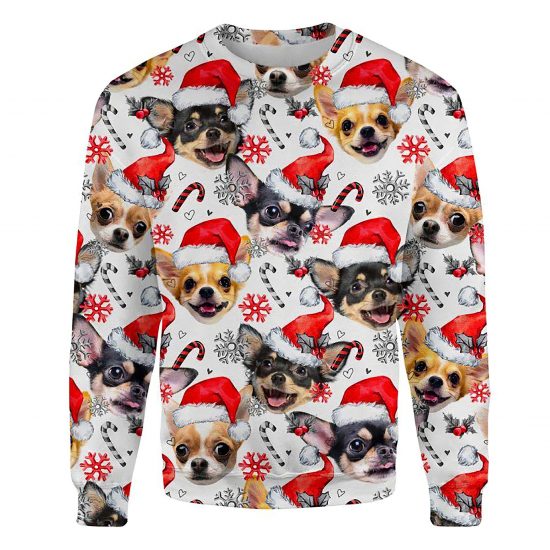 Chihuahua Xmas Decor Ugly Christmas Sweatshirt Animal Dog Cat Sweater Unisex