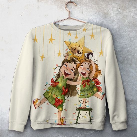 Child Costume Christmas Tree Character Unisex All Over Print Cotton Sweatshirt