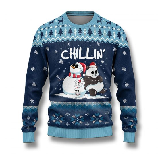 Chillin Panda Christmas Ugly Sweaters