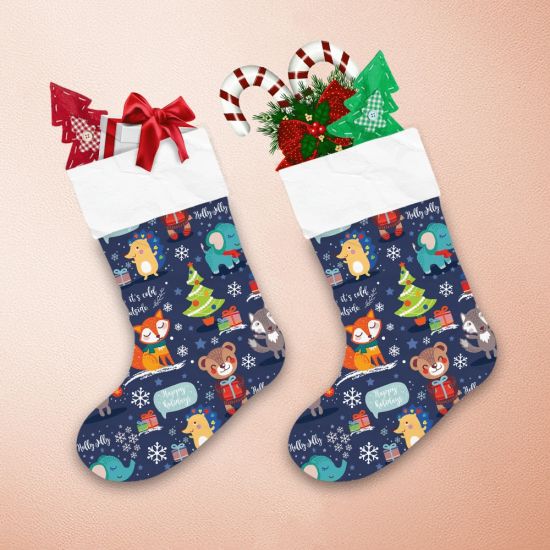 Christmas And New Year With Little Wolf Christmas Stocking 1