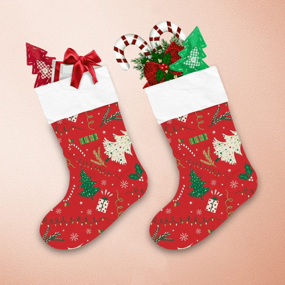 Christmas Background With Red And Green Color Christmas Stocking 1