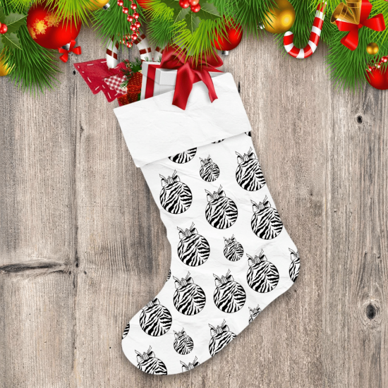 Christmas Balls With Bow And Tiger Skin On White Background Christmas Stocking