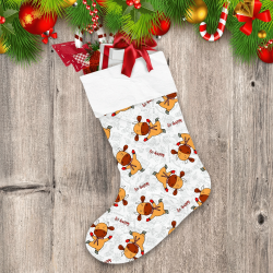 Christmas Be Happy Cute Cow Baby And Snow Christmas Stocking