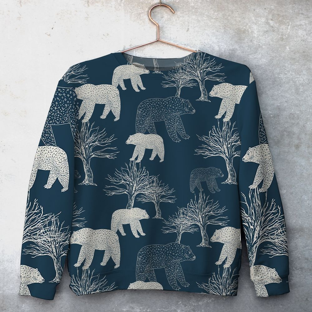 Christmas Bear Unisex All Over Print Cotton Sweatshirt