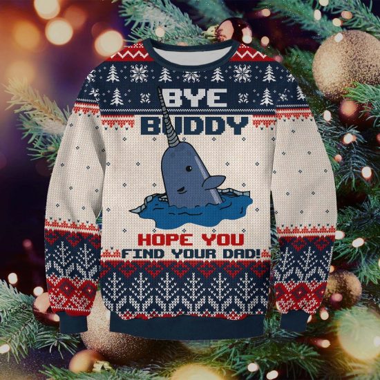 Christmas Buddy Knitting Pattern 3D Print Ugly Christmas Sweatshirt