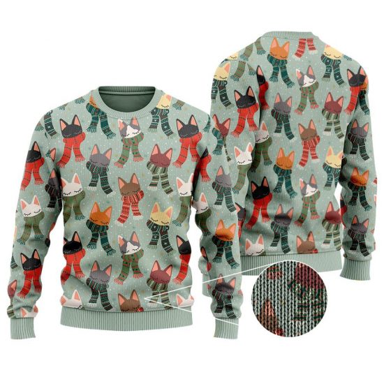 Christmas Cat Pattern Ugly Sweaters