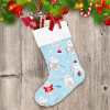 Christmas Cute Cartoon Polar Bear With Garland Christmas Stocking
