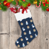 Christmas Cute Smiling Snowman And Snowflake Christmas Stocking