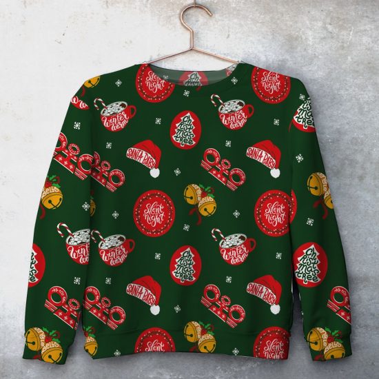 Christmas Decoration Unisex All Over Print Cotton Sweatshirt