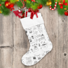 Christmas Element Collection Cute Animals With Scarf Doodle Pattern Christmas Stocking