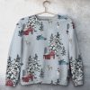 Christmas Forest Unisex All Over Print Cotton Sweatshirt