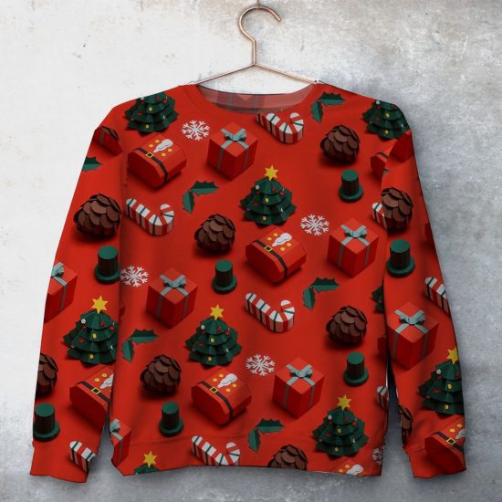 Christmas Gift Unisex All Over Print Cotton Sweatshirt