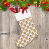 Christmas Gingerbread Man With Skeleton On White Christmas Stocking