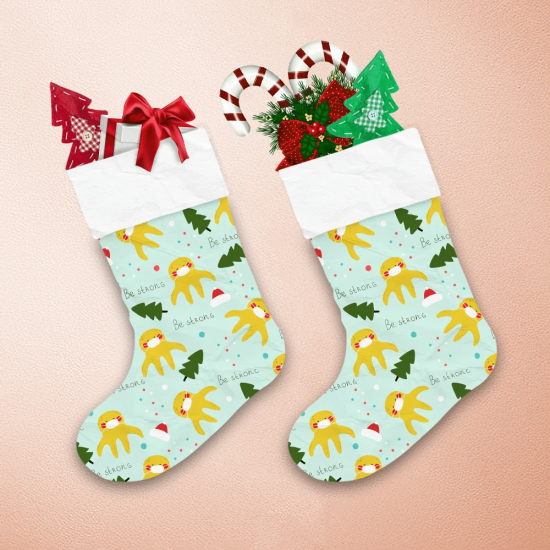 Christmas Holiday With Yellow Octopus And Tree Christmas Stocking 1 Christmas Holiday With Yellow Octopus And Tree Christmas Stocking 1