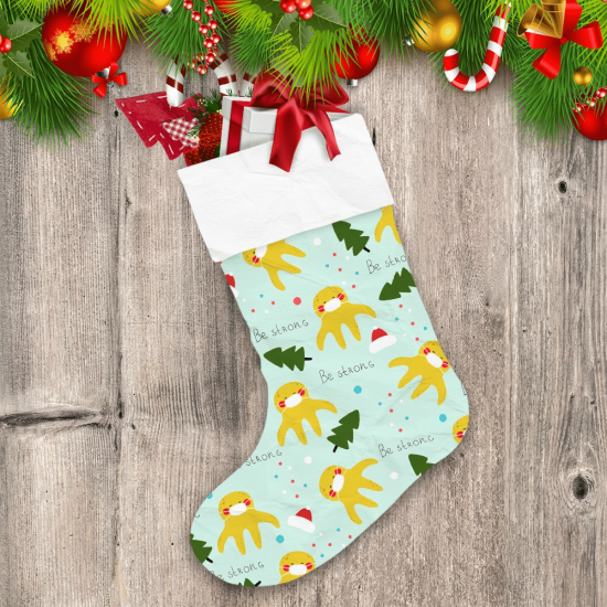 Christmas Holiday With Yellow Octopus And Tree Christmas Stocking